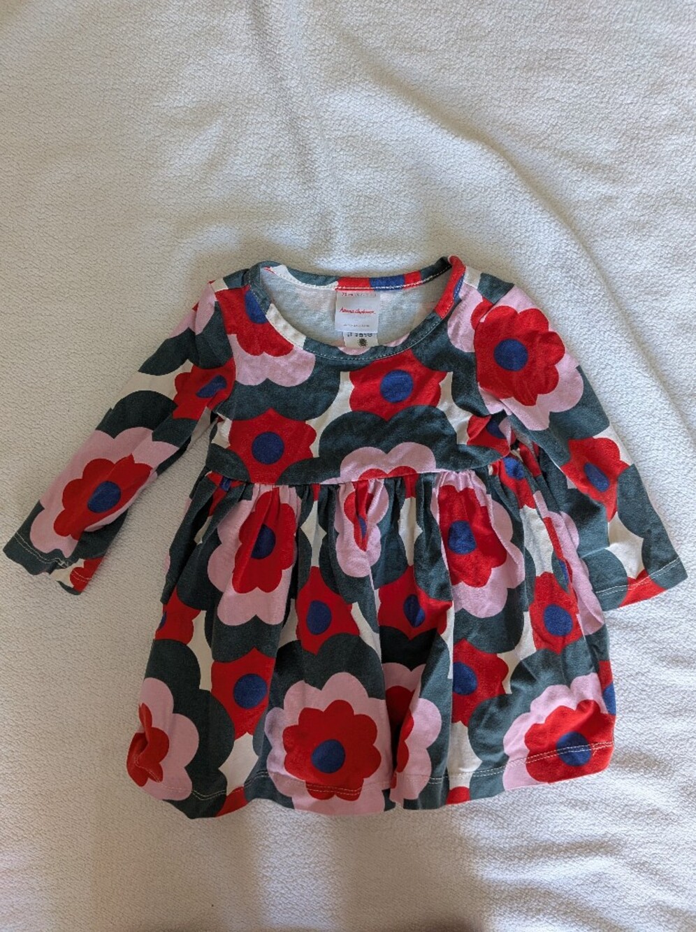 Hanna Andersson Red Pink Blue Floral Long-Sleeve Dress